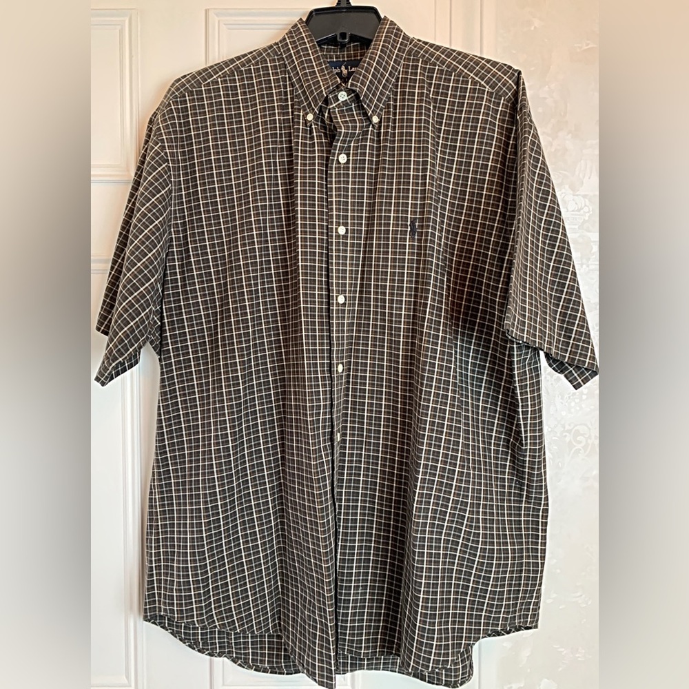 Ralph Lauren Brown plaid button down, cotton